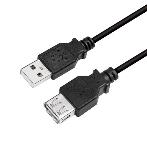 Logilink USB 2.0 kábel, USB-A/M - USB-A/F, fekete, 5 m