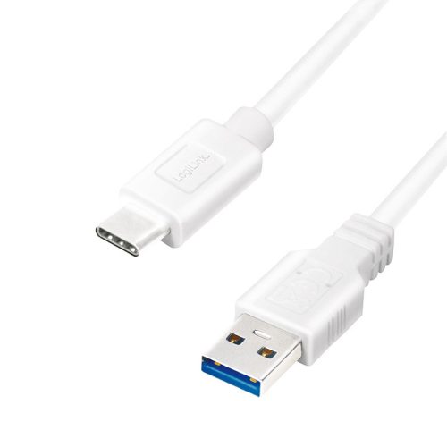 Logilink USB 3.2 Gen1 Type-C kábel, C/M-USB-A/M, fehér, 2 m