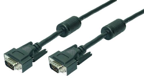 LogiLink VGA kábel, HD15/M   HD15/M, 1080p, 2x ferrit, fekete, 1,8 m