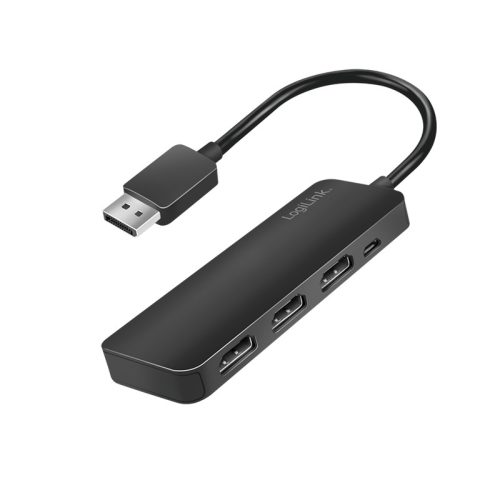 Logilink DisplayPort elosztó, 1x3 port, 1x DP - 3x HDMI, 4K/60 Hz, HDCP, MST