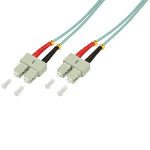 Logilink Fiber duplex patch kábel, OM3, 50/125 , SC-SC, aqua, 0,5 m