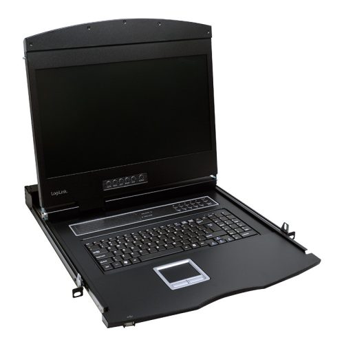 Logilink KVM-konzol 19"-es képernyővel, VGA, USB-A, PS/2, QWERTZ