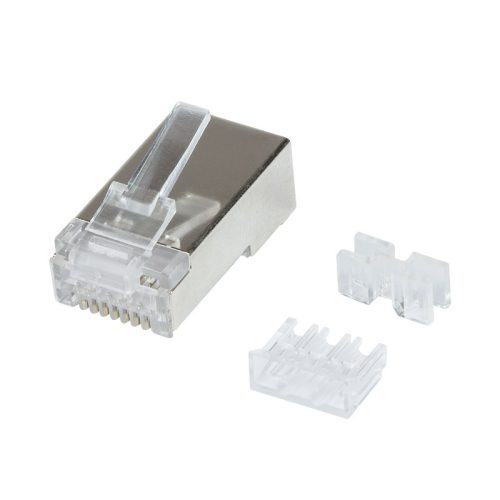 Logilink RJ45 moduláris csatlakozó, Cat.6A, árnyékolt, vezetőlappal, 50 db