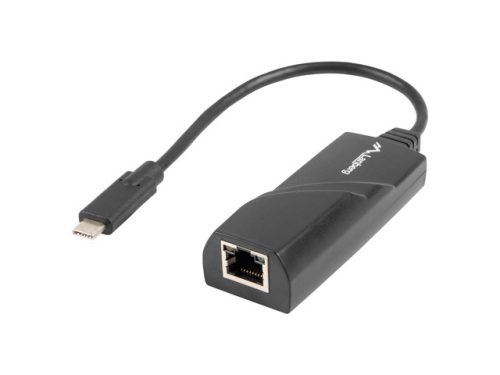 LANBERG USB">RJ45 ETHERNET ADAPTER HÁLÓZATI KÁRTYA USB-C 3.1 1X RJ45 1GB Kábel