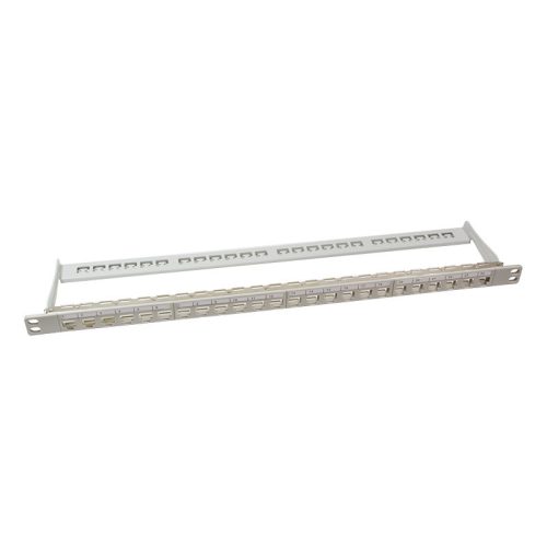 Logilink 19" Patch panel 24 Keystone jack csatlakozóhoz, 0,5U, szürke