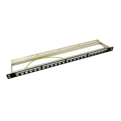 Logilink 19" Patch panel 24 Keystone jack csatlakozóhoz, 0,5U, betöltetlen, fekete