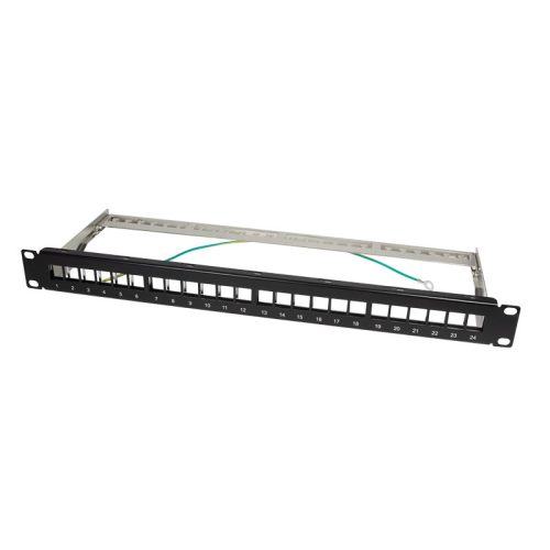 Logilink 19" Patch panel 24 Keystone jack csatlakozóhoz, 1U, fekete