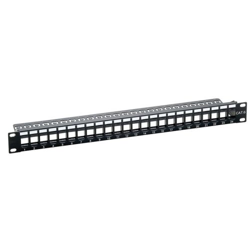 Logilink 19" Patch panel 24 Keystone jack csatlakozóhoz, 1U, fekete