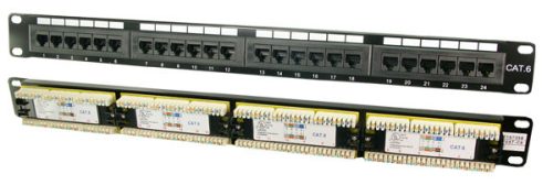 LogiLink Cat.6 Patch Panel 24 portos UTP, 180 -os lyukasztás, EconLine