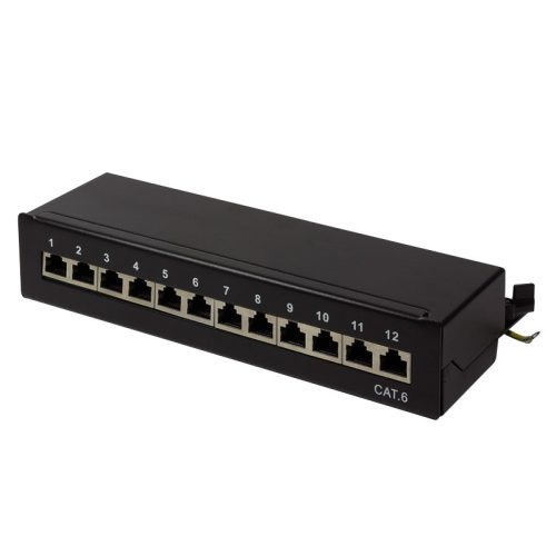 Logilink Cat.6 Patch Panel 12 port, árnyékolt, asztali, fekete