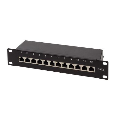 Logilink Cat.6 patch panel 12-port 10", STP, fekete