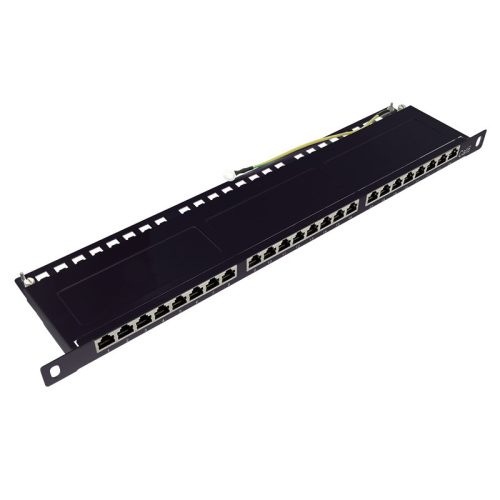 Logilink Cat.6 Patch Panel 0,5U 24-port STP, fekete, fekete