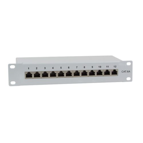 Logilink Cat.6A Patch Panel 12-port 10", árnyékolt, szürke