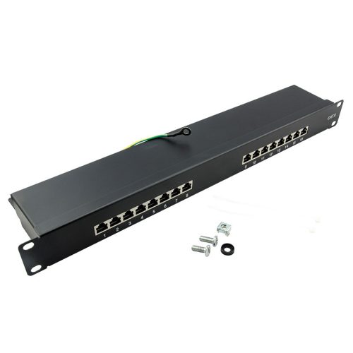 Logilink Cat.6 Patch Panel 16-port 19" STP, fekete, EconLinie