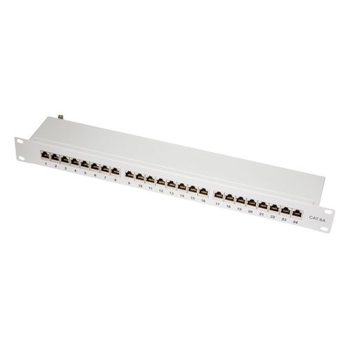 Logilink Cat.6A Patch Panel 24-port STP, szürke, szürke