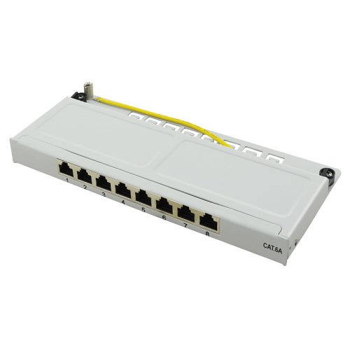 Logilink Cat.6A Patch Panel 8-port mini asztali, árnyékolt, szürke