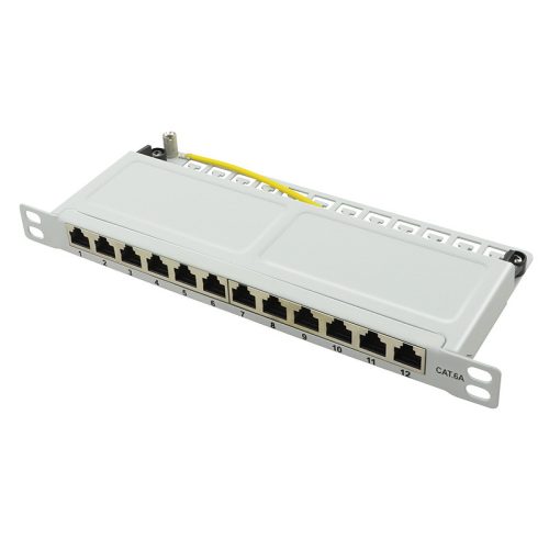 Logilink Cat.6A Patch Panel 12-port 10", STP, fél egység magasság, szürke