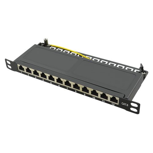 Logilink Cat.6 Patch Panel 12-port 10", STP, fél egység magasság, fekete