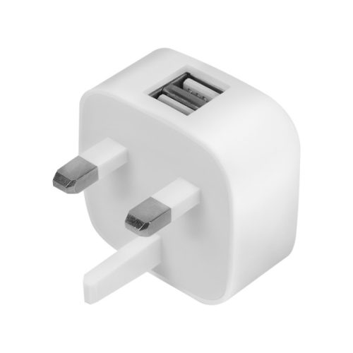 Logilink UK USB tápcsatlakozó adapter, 2x USB port, 10,5 W, fehér