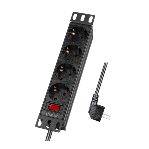 LogiLink 10" PDU 4 utas német aljzat, kapcsolóval