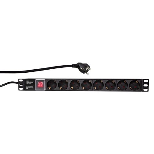 Logilink 19" PDU 8-as CEE 7/3, kapcsolóval