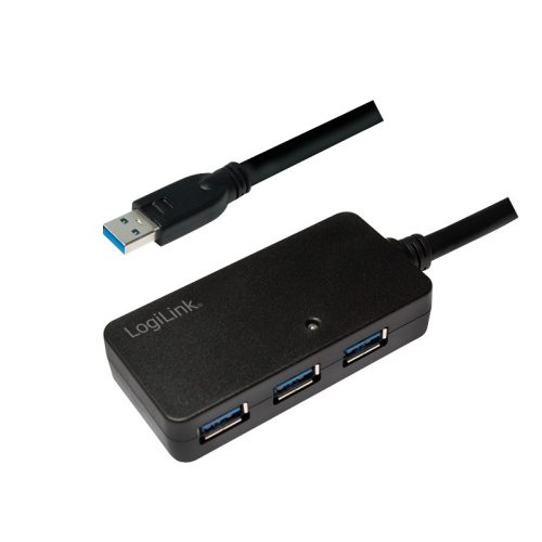 Logilink USB 3.0 aktív átjátszó kábel 4-port elosztóval, 10m