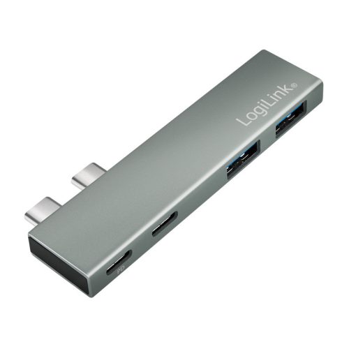 Logilink USB 3.2 Gen2x2 hub, 4 portos, PD, MacBookhoz és iPadhez, ezüst