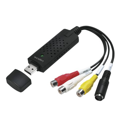 Logilink USB 2.0 A/V befogó, USB-A/M - 3x RCA + Mini-DIN 5/F, Windows 11