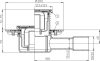 Hl 510N Padlólefolyó Dn40/50, Vízszintes Kimenettel, 123X123/115X115Mm