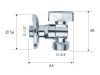 Remer 1/2"-3/4" Mosógépcsap, Helytakarékos