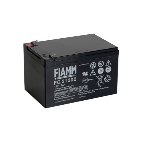 FIAMM szünetmentes riasztó akkumulátor, 12 V, 12 Ah, f1 4,8 mm-es csúszósaru, 152 x 99 x 95 mm