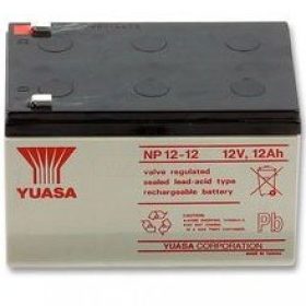   YUASA szünetmentes riasztó akkumulátor, 12 V, 12 Ah, f1 4,8 mm-es csúszósaru, 152 x 99 x 95 mm