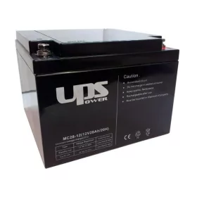   UPS akkumulátor, 12 V, 28 Ah, csavaros f8 (m6), www.upspower.hu, 125 x 166 x 175 mm