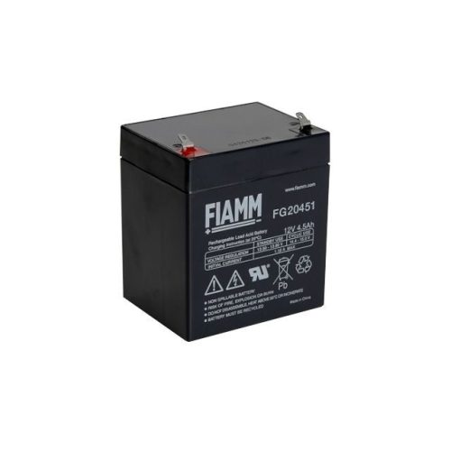 FIAMM szünetmentes riasztó akkumulátor, 12 V, 4,5 Ah, f1 4,8 mm-es csúszósaru, 91 x 70 x 102 mm