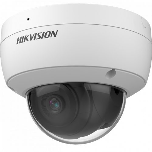 Hikvision IP kamera. 4 Mpx-es, kültéri, dome, 4 mm fix objektív, valós WDR, beépített mikrofon, IK10, microSD, PoE