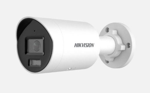 Hikvision AcuSense IP kamera. 2 Mpx-es, kültéri, kompakt, 2,8 mm fix objektív, valós WDR, VCA, beépített mikrofon, micro