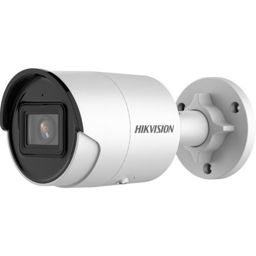Hikvision AcuSense IP kamera. 4 Mpx-es, kültéri, kompakt, 2,8 mm fix objektív, valós WDR, VCA, beépített mikrofon, micro