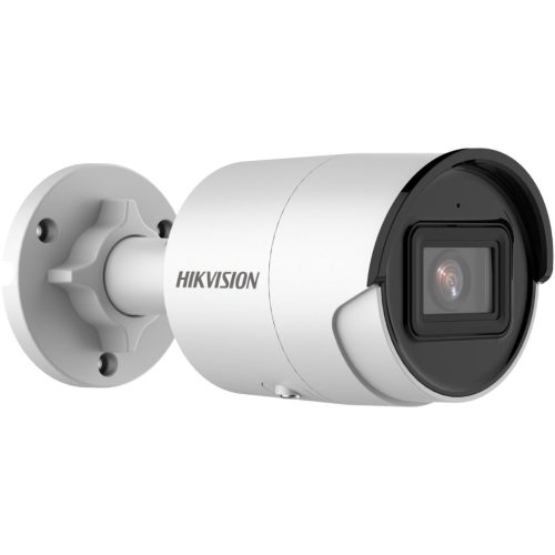 Hikvision AcuSense IP kamera. 8 Mpx-es, kültéri, kompakt, 2,8 mm fix objektív, valós WDR, VCA, beépített mikrofon, microSD, PoE