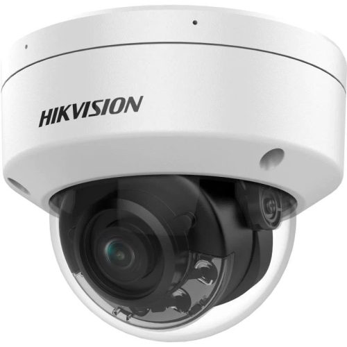 Hikvision Smart Hybrid Light IP kamera. 4 Mpx-es, kültéri, dome, 2,8 mm fix objektív, valós WDR, hibrid fény, VCA, objek