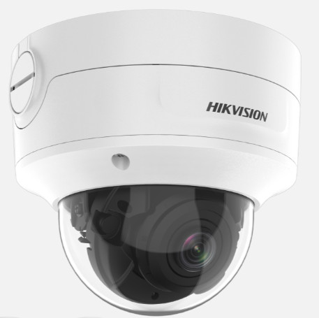 Hikvision AcuSense IP kamera. 8 Mpx-es, kültéri, dome, 2,8 - 12 mm varifokális objektív, 4x motoros zoom, valós WDR, VCA