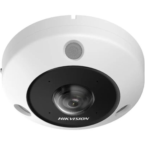 Hikvision DeepinView IP kamera. 6 Mpx-es, kültéri, fisheye, 1,16 mm fisheye 360° objektív, VCA, objektumazonosítás, beépített mikrofon, IK10, microSD, PoE