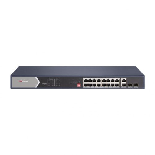 Hikvision PoE switch DS-3E0520HP-E, beltéri, 19” rackbe szerelhető, 802.3af/at/bt, AI Extend mód, nem menedzselhető, PoE