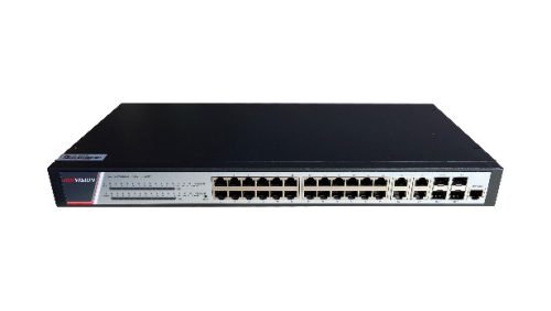 Hikvision DS-3E2528P(B) PoE Switch, beltéri, 19” rackbe szerelhető, 802.3af/at, Layer 2, PoE port 24, Gigabit LAN port 2