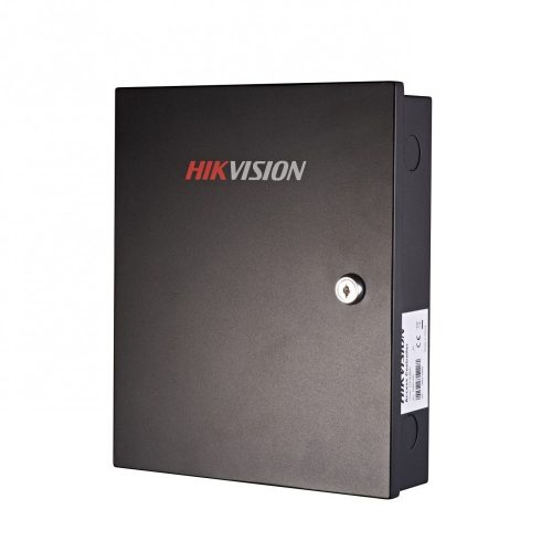 Hikvision, ajtóvezérlő, TCP/IP, Wiegand 26/34 bit, 1 db zár / 1 db riasztás kimenet, 12 V DC