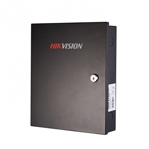 Hikvision, ajtóvezérlő, TCP/IP, Wiegand 26/34 bit, 4 db zár / 4 db riasztás kimenet, 12 V DC
