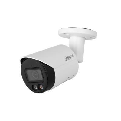 Dahua WizSense IP kamera. 2 Mpx-es, kültéri, kompakt, 2,8 mm fix objektív, valós WDR, hibrid fény, VCA, beépített mikrof