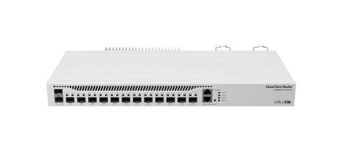 MikroTik Cloud Router CCR2004-1G-12S+2XS, beltéri, 19” rackbe szerelhető, Gigabit LAN port 1 db, SFP+ port 14 db