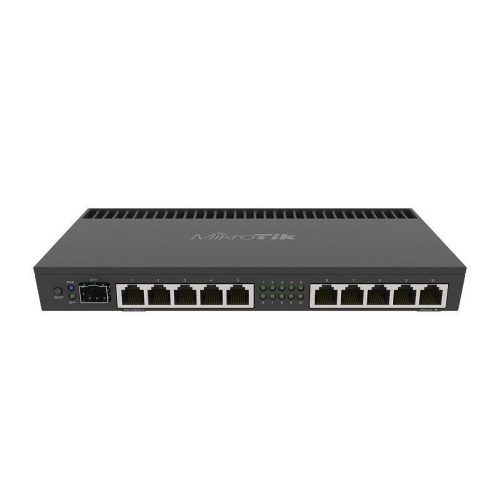 MikroTik RouterBOARD RB4011iGS+RM, beltéri, 19” rackbe szerelhető, Gigabit LAN port 10 db, SFP+ port 1 db