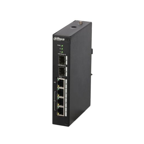 Dahua PFS4206-4P-120 PoE switch, kültéri - szerelő dobozban, DIN sínre szerelhető, 802.3af/at/bt, Layer 2