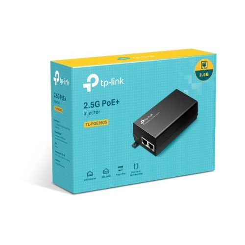 TP-Link POE+ Tápfeladó 30W 2x2.5Gbps, TL-POE260S, beltéri, 802.3af/at